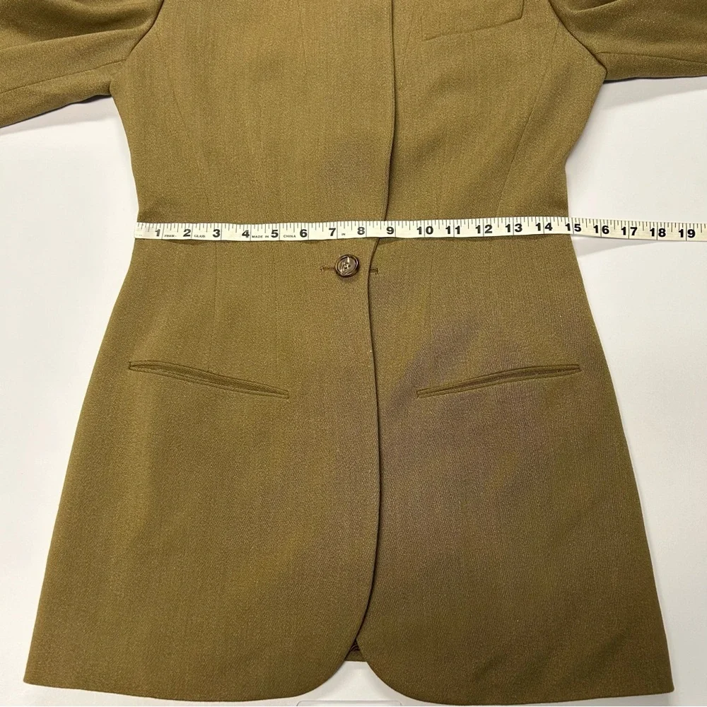 Vtg Ann Klein Blazer Jacket Size 4 Wool Blend Button Pockets‎ Brown USA Classic